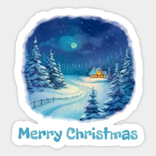 Winter landscape Christmas Sticker